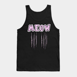 Meow Cat Mom Lady Woman Lover Gift Kitty Kitten Cute Tank Top